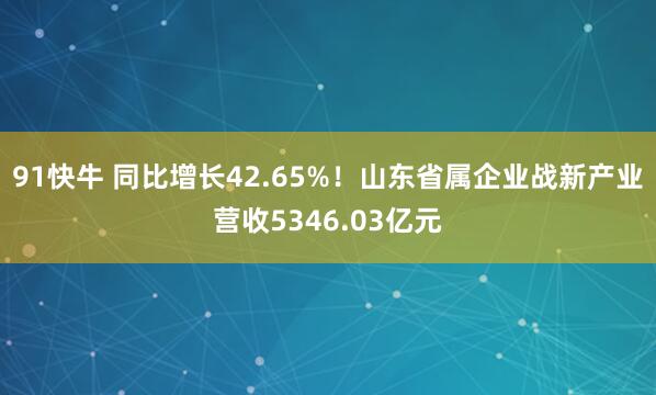 91快牛 同比增长42.65%！山东省属企业战新产业营收5346.03亿元